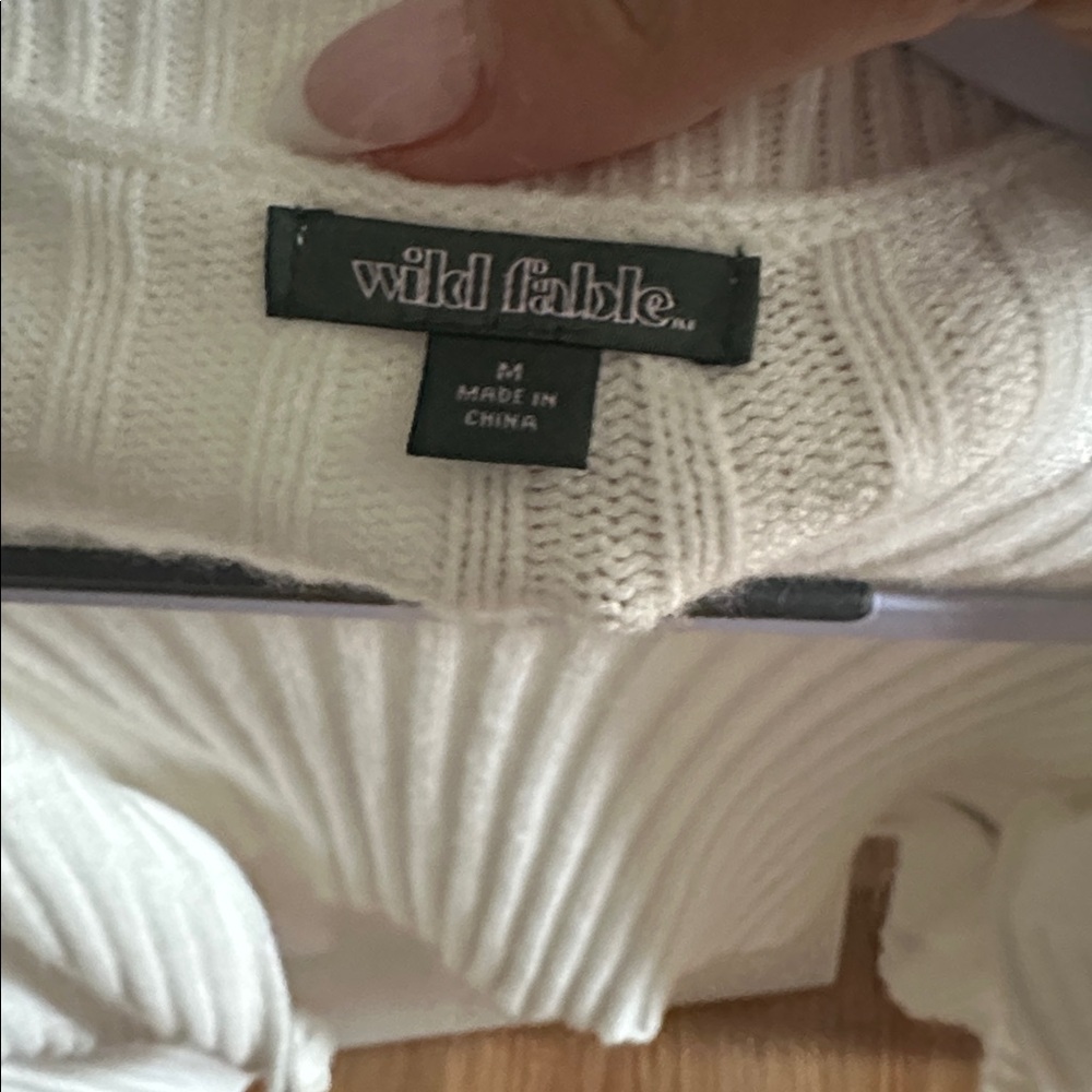 Ivory Ribbed Cropped Sweater - Picture 3 of 3